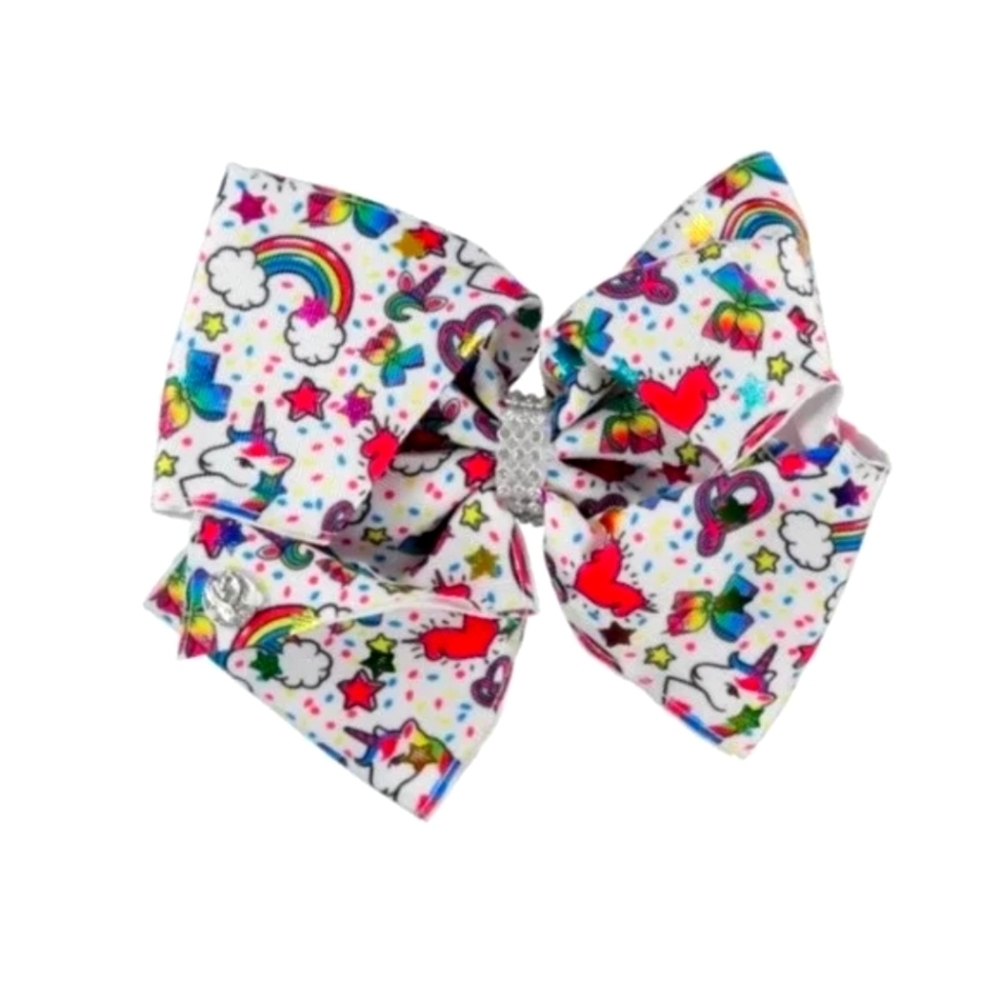 JoJo Siwa Signature Bow with Unicorn Rainbow Print with Light Up feature